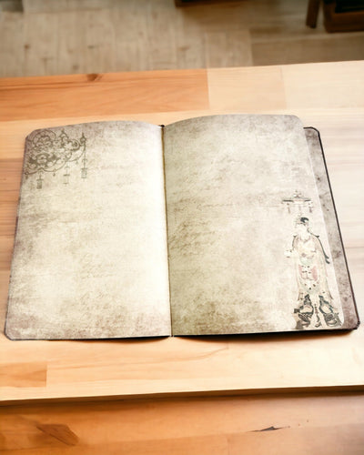 Cuaderno Vintage Marrón con Cubierta Decorativa de Estilo Retro – Cuaderno del Explorador – Marrón, Vintage