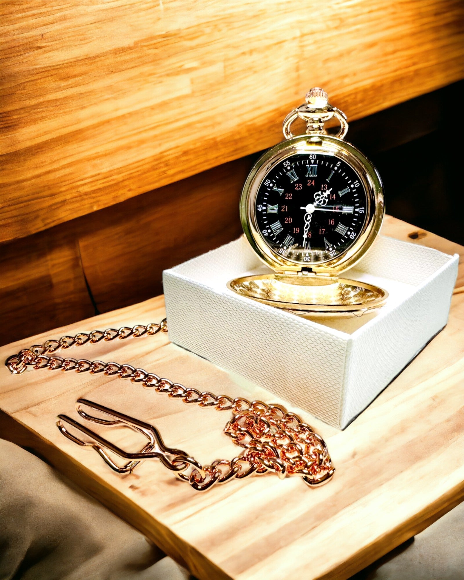 Reloj de Bolsillo en Estilo Clásico – Oro Rosa, Elegancia Vintage