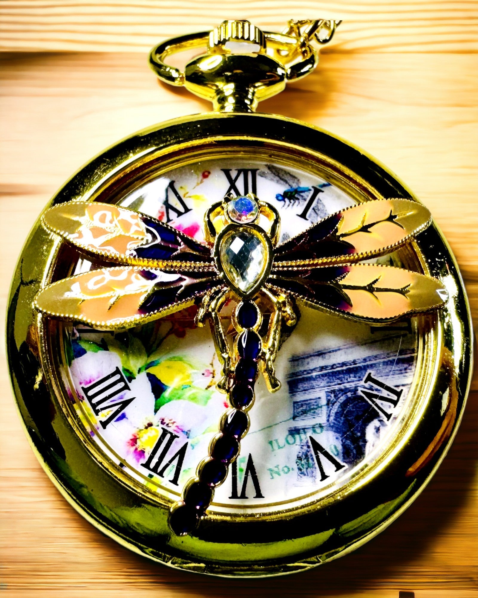 Reloj de Bolsillo Vintage Clásico con Tapa Transparente