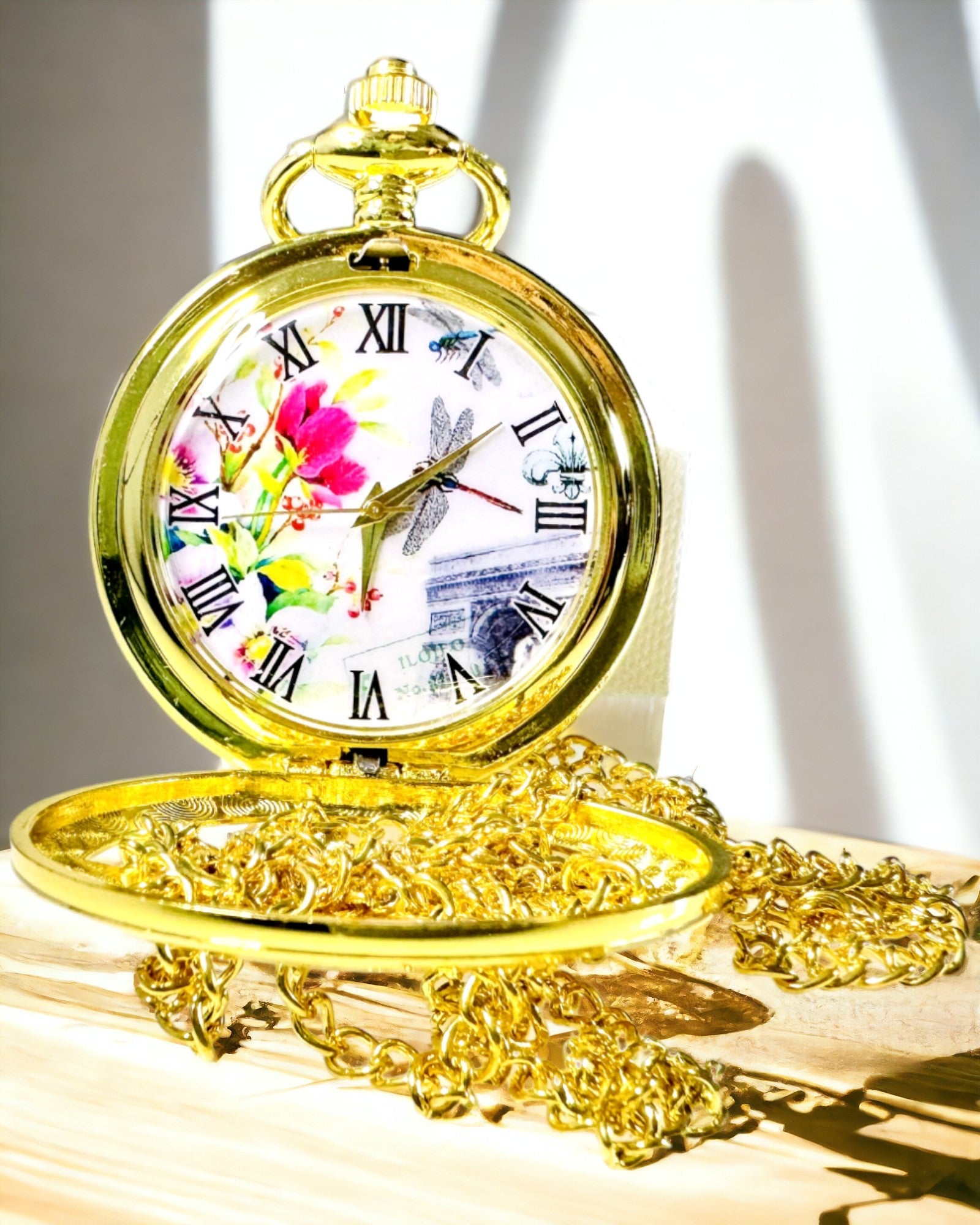 Reloj de Bolsillo Vintage Clásico con Tapa Transparente
