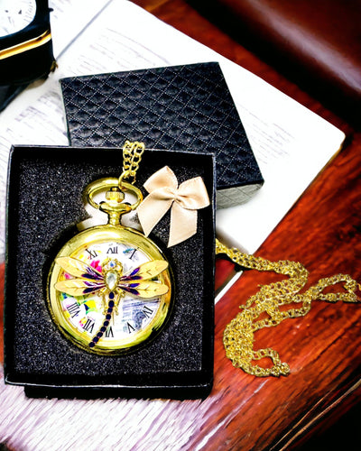 Reloj de Bolsillo Vintage Clásico con Tapa Transparente