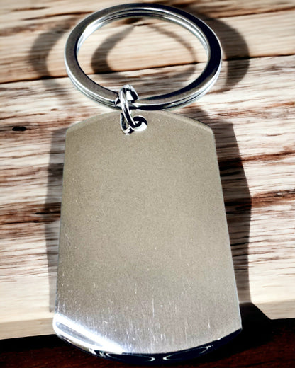 Brelok Militar ID "Placa de Identificación" de Acero Inoxidable – Grabado Personalizado
