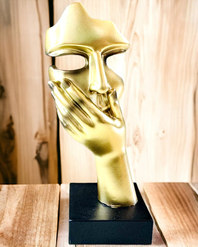 Escultura Abstracta de Mano "Toque de Arte" - Decoración de Oficina en Estilo Europeo, Personalización con Grabado 2 piezas