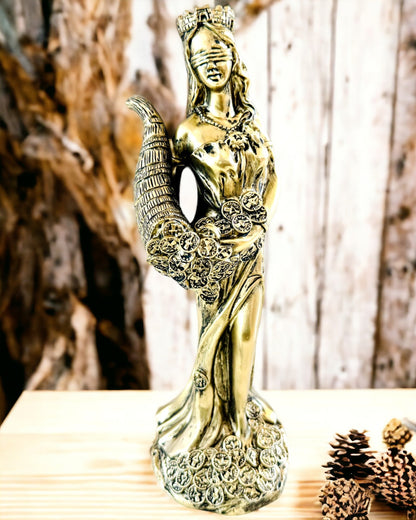 "Estatua de la Diosa Abundancia" - Estatua Decorativa de Resina de la Fortuna para el Hogar y la Oficina