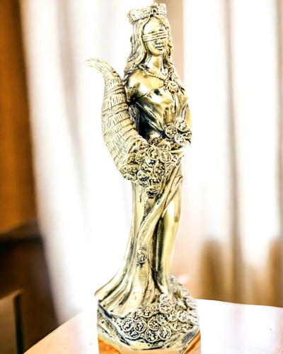 "Estatua de la Diosa Abundancia" - Estatua Decorativa de Resina de la Fortuna para el Hogar y la Oficina