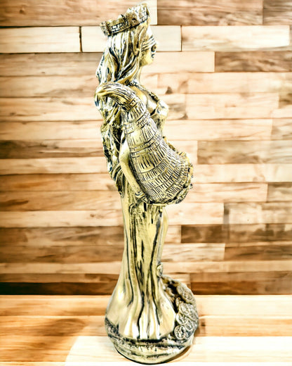 "Estatua de la Diosa Abundancia" - Estatua Decorativa de Resina de la Fortuna para el Hogar y la Oficina