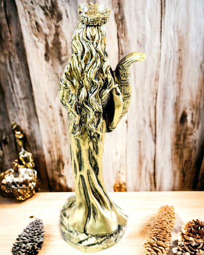 "Estatua de la Diosa Abundancia" - Estatua Decorativa de Resina de la Fortuna para el Hogar y la Oficina