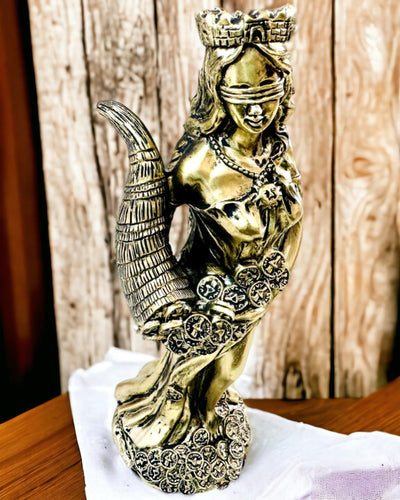 "Estatua de la Diosa Abundancia" - Estatua Decorativa de Resina de la Fortuna para el Hogar y la Oficina