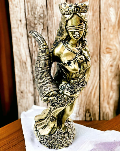 "Estatua de la Diosa Abundancia" - Estatua Decorativa de Resina de la Fortuna para el Hogar y la Oficina