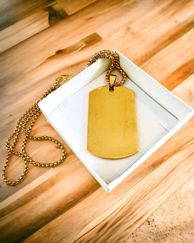 Collar con Dog Tag "Tres Tonos de Estilo" - Placa de Identificación - Colgante Elegante de Acero Inoxidable con Opción de Grabado