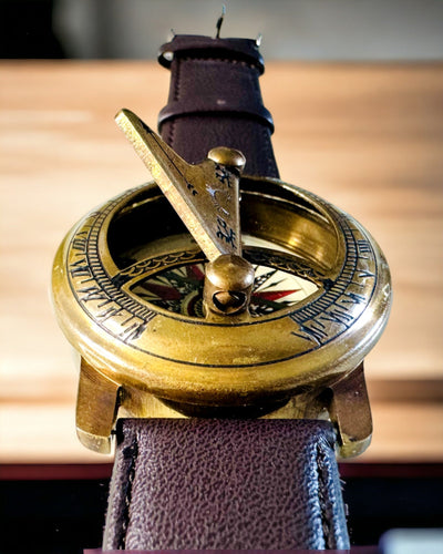 Reloj de Sol con Brújula - Hecho a Mano, Artesanía Auténtica, posibilidad de grabado