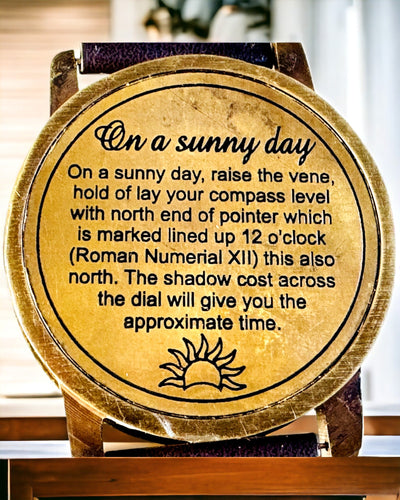 Reloj de Sol con Brújula - Hecho a Mano, Artesanía Auténtica, posibilidad de grabado