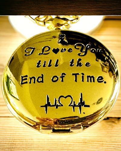 Reloj de Bolsillo de color dorado en Estilo Retro con Posibilidad de Grabado