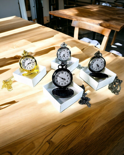 Reloj de bolsillo negro "Klasyczny Elegans" con opción de grabado