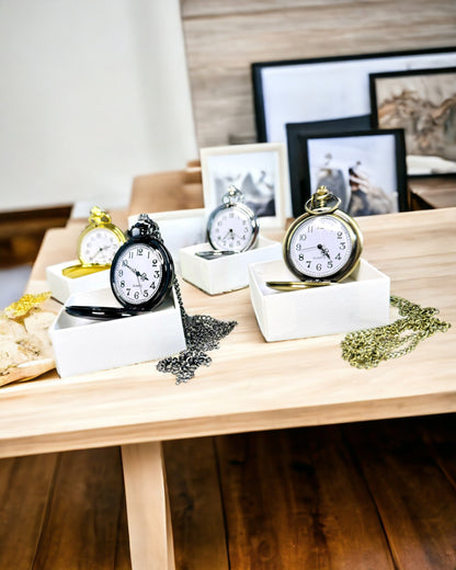 Reloj de bolsillo negro "Klasyczny Elegans" con opción de grabado