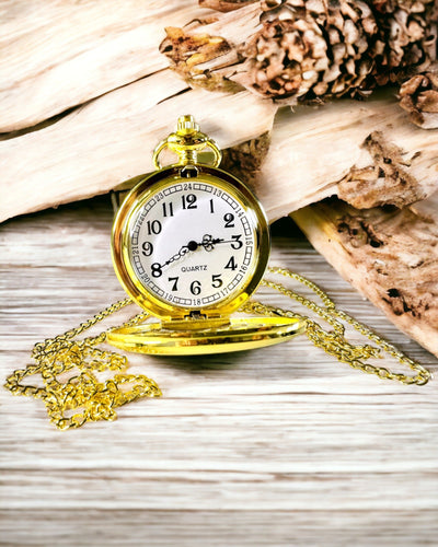 Reloj de Bolsillo de Estilo Vintage en Color Dorado con Posibilidad de Grabado
