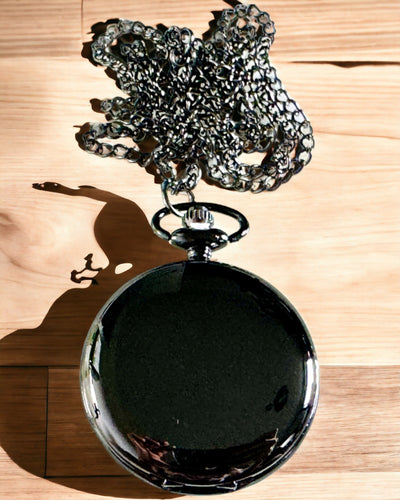 Reloj de bolsillo negro "Klasyczny Elegans" con opción de grabado