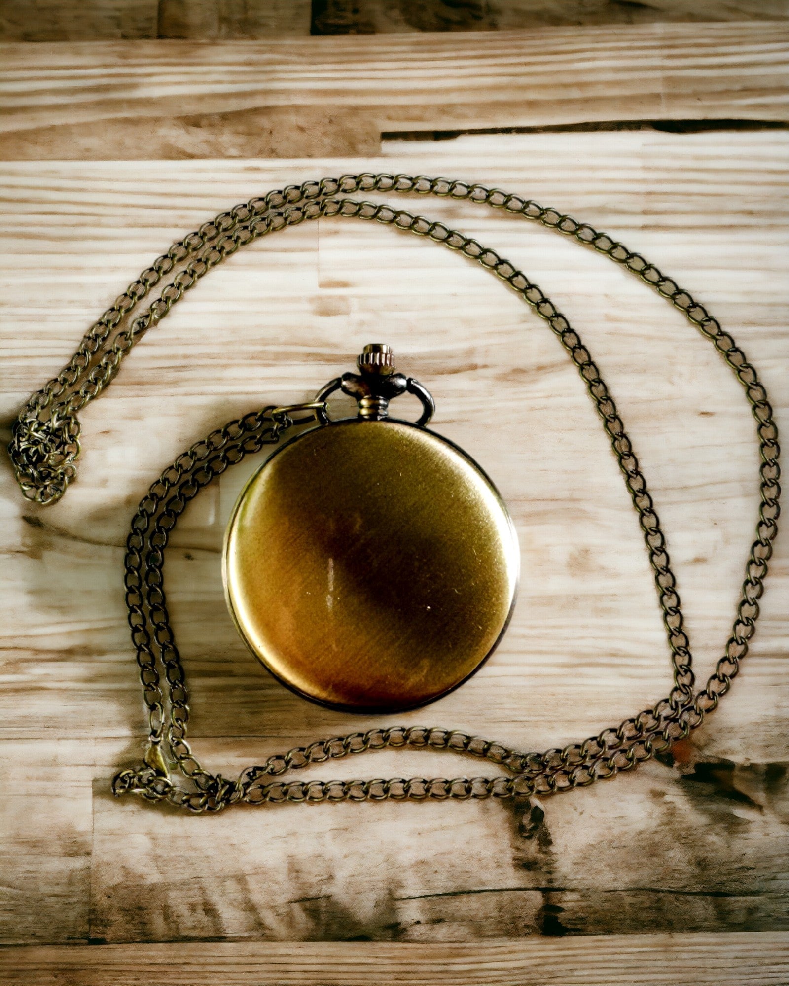 Reloj de bolsillo estilo vintage con opción de personalización - oro cepillado
