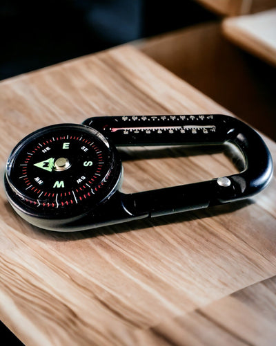 Brújula mosquetón con termómetro, llavero - posibilidad de grabado