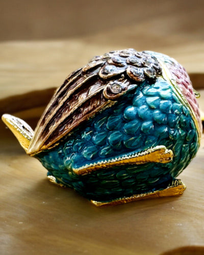 Pajarito Gorrión Colorido con Grabado - Encantador Escondite para Tesoros