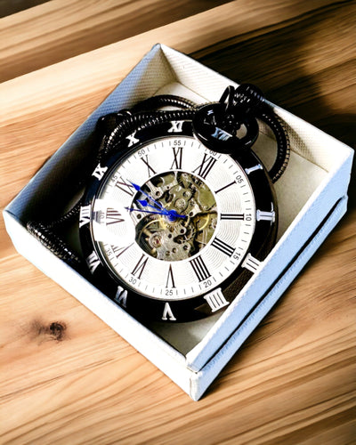 Reloj de Bolsillo Mecánico con Mecanismo Visible – Opción de Personalización