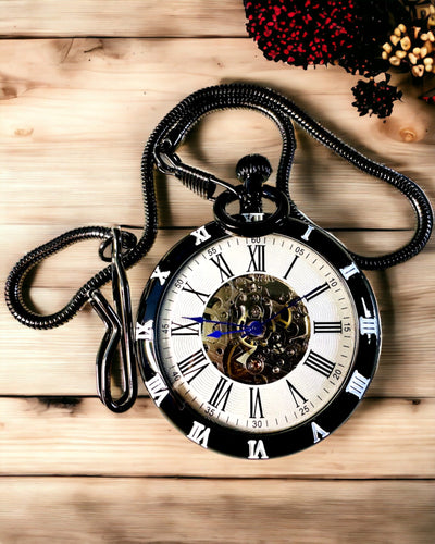 Reloj de Bolsillo Mecánico con Mecanismo Visible – Opción de Personalización