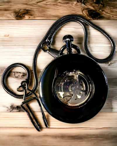 Reloj de Bolsillo Mecánico con Mecanismo Visible – Opción de Personalización