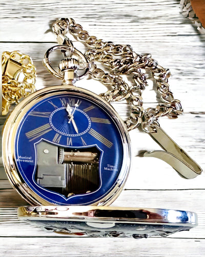 Reloj de bolsillo "Astrum Temporis" - Marco plateado. Posibilidad de personalización con grabado