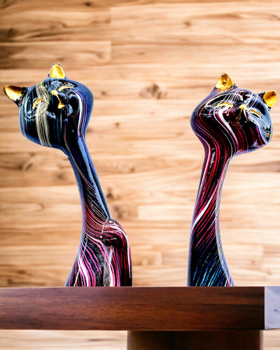 "Koci Eleganci" - Conjunto de Figuras Decorativas de Resina con opción de personalización mediante grabado