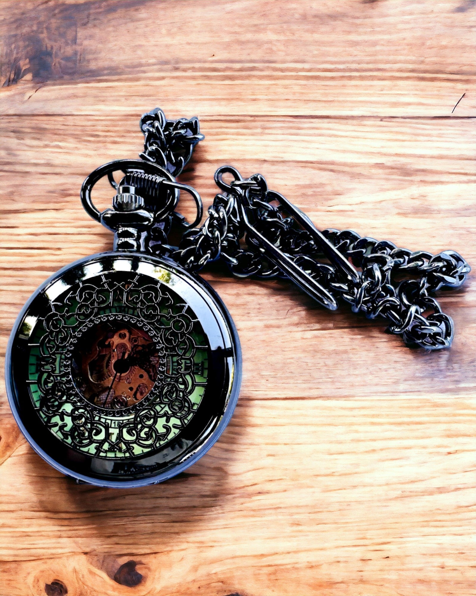 Reloj de Bolsillo "Eterna Elegancia", regalo personalizado, grabado. Color negro