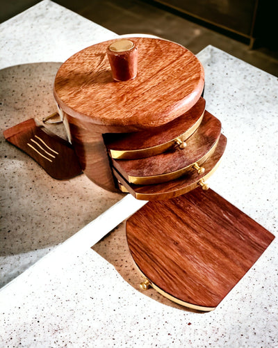 Retro Caja de Té de Madera con Opción de Grabado