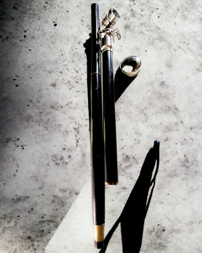 BASTÓN PARA CAMINAR CON MANGO Y FUNCIÓN DE TELESCOPIO – ELEGANTE Y MODERNO, 95 CM - capitán "Navigator's Crest"