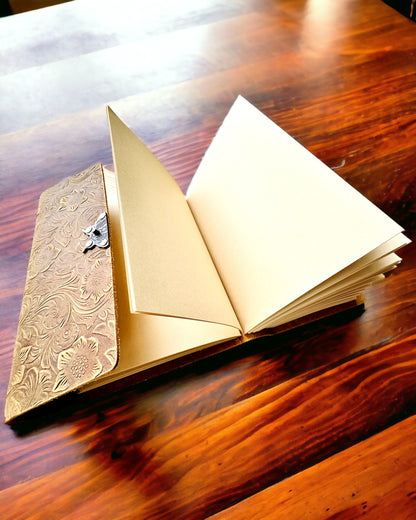 Cuaderno Retro de Lujo con Cubierta de Cuero - "Vintage Elegance", 480 páginas, posibilidad de personalización con grabado