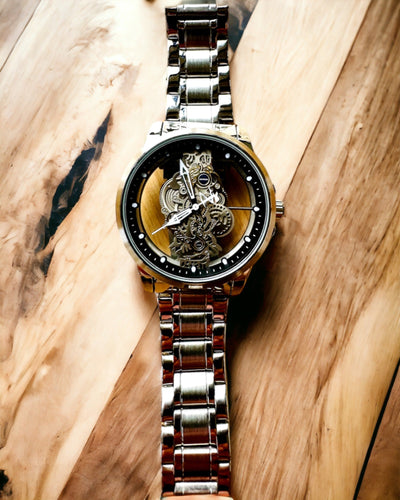 Reloj elegante para hombre KIMSDUN Prestige Mecanismo Transparente y Elegancia Deportiva, posibilidad de personalización con grabado