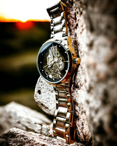 Reloj elegante para hombre KIMSDUN Prestige Mecanismo Transparente y Elegancia Deportiva, posibilidad de personalización con grabado