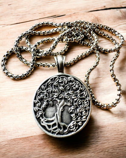Amuleto Árbol de la Vida con Posibilidad de Grabado - collar "Vitalidad de la Naturaleza", personalización