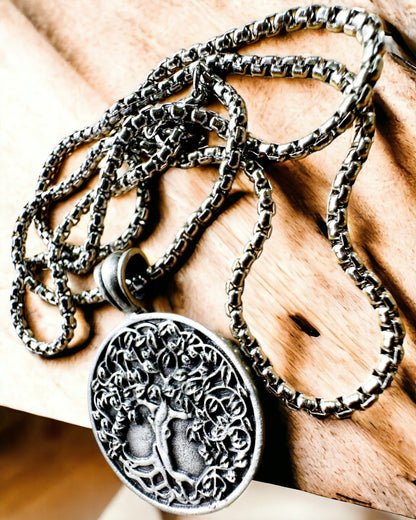 Amuleto Árbol de la Vida con Posibilidad de Grabado - collar "Vitalidad de la Naturaleza", personalización