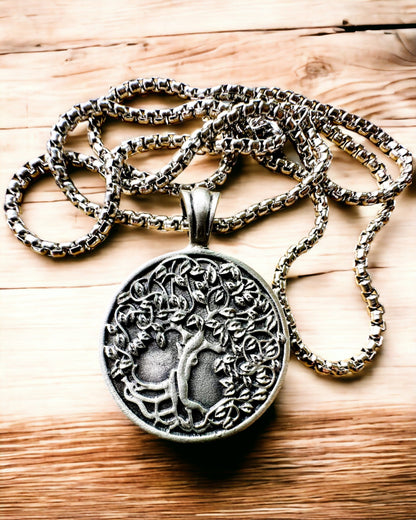Amuleto Árbol de la Vida con Posibilidad de Grabado - collar "Vitalidad de la Naturaleza", personalización