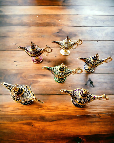 Pequeña Lámpara Mágica de Aladino de 4 cm, llavero, 6 variantes de color - Recuerdos Encantados, personalización con grabado