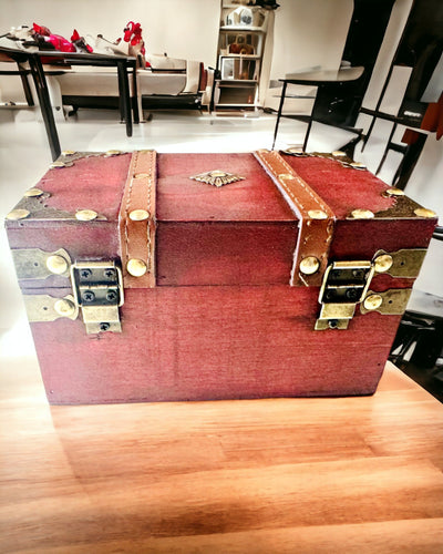 Caja de Madera 'Cofre del Tesoro Pirata' – Caja Vintage para Joyas y Baratijas