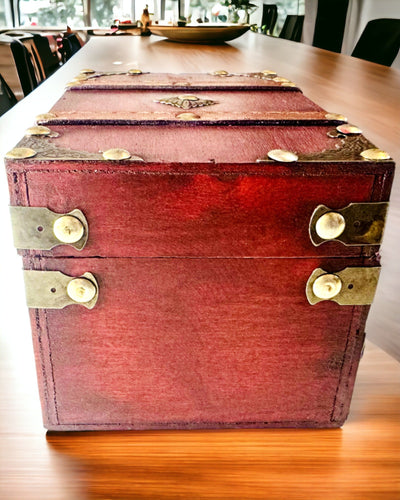 Caja de Madera 'Cofre del Tesoro Pirata' – Caja Vintage para Joyas y Baratijas