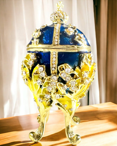 Caja de Joyería 'Huevo Imperial' Faberge – Estilo Vintage, Contenedor Decorativo para Accesorios