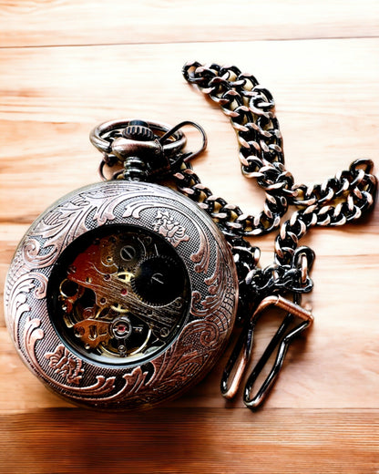 Reloj de Bolsillo "Equus Tempus" - Color: Marrón, Oro Rosa con Motivo de Caballo, posibilidad de personalización con grabado