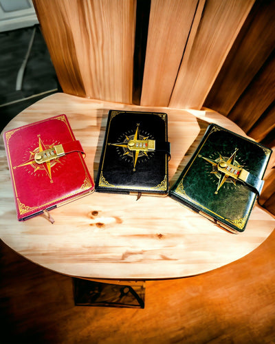 Notatnik Premium con Cerradura de Combinación A5 - Estilo Vintage con Brújula, Diseño Japonés, Artículos de Papelería para Estudiantes y Negocios. Personalización con grabado