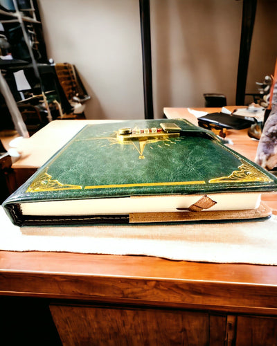 Notatnik Premium con Cerradura de Combinación A5 - Estilo Vintage con Brújula, Diseño Japonés, Artículos de Papelería para Estudiantes y Negocios. Personalización con grabado