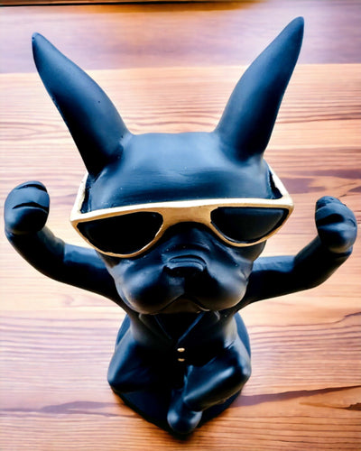 Figurilla Bulldog Elegance - Soporte exclusivo para copas, posibilidad de personalización con grabado