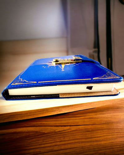 Notatnik Premium con Cerradura de Combinación A5 - Estilo Vintage con Brújula, Diseño Japonés, Artículos de Papelería para Estudiantes y Negocios. Personalización con grabado