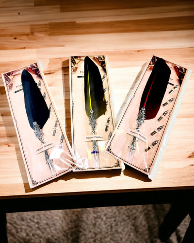 Pluma de Caligrafía Vintage con Pluma de Ganso Natural – Regalo Ideal para el Día de la Madre o del Maestro. Grabado