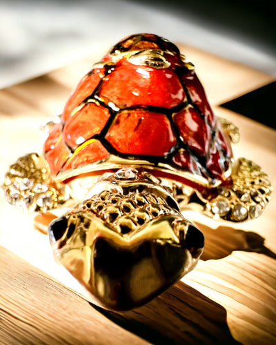 Caja "Familia de Tortugas" - color naranja, personalización con grabado