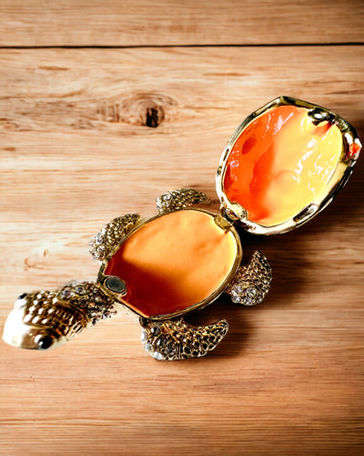 Caja "Familia de Tortugas" - color naranja, personalización con grabado